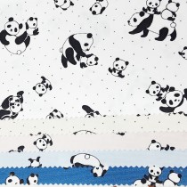 Mama and Baby Panda Printed Fabric